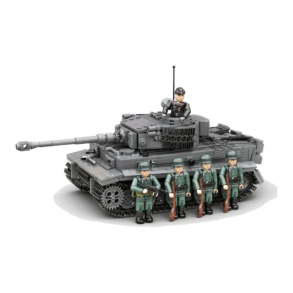 Tiger I Tank with Commander & Infantry Squad (5 Figures)